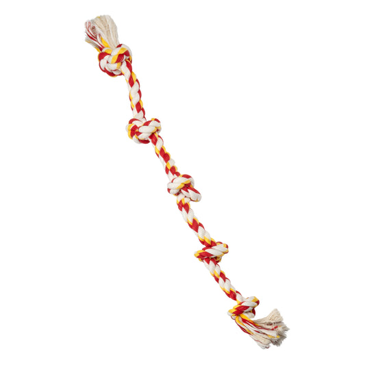 Flossy Chews Cottonblend 5 Knot Tug Rope Dog Toy, Super XL, 72", Assorted Colors